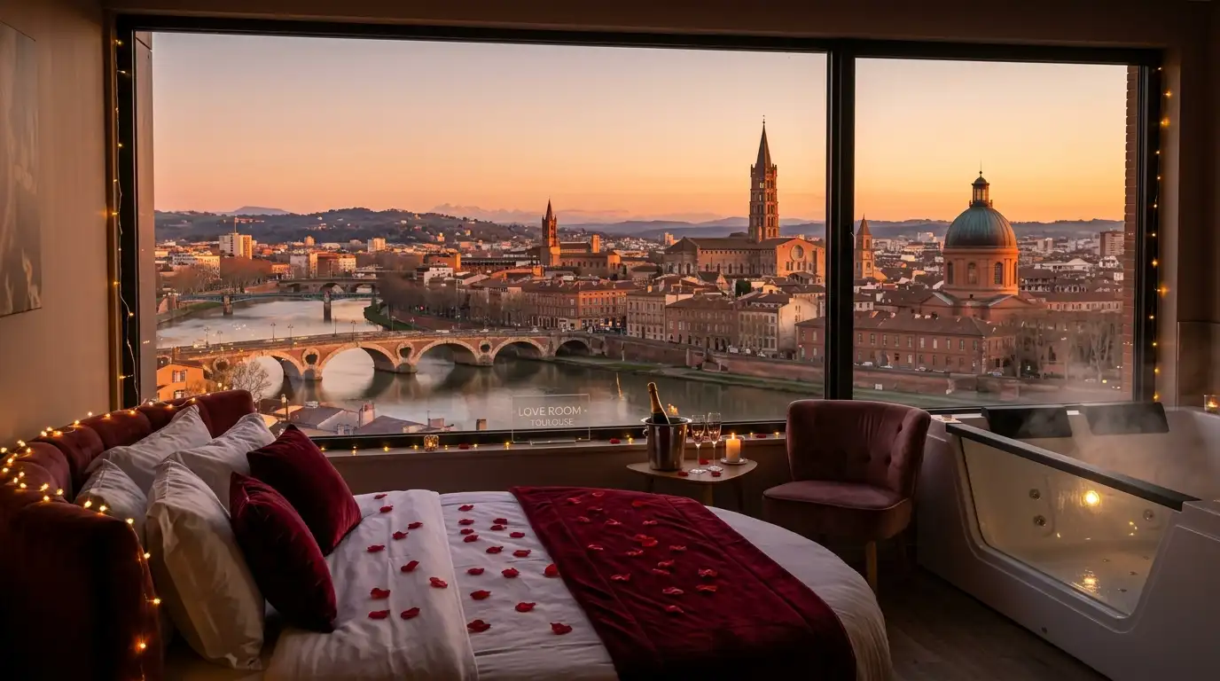 Love room à Toulouse dans une maison de brique avec spa privatif
