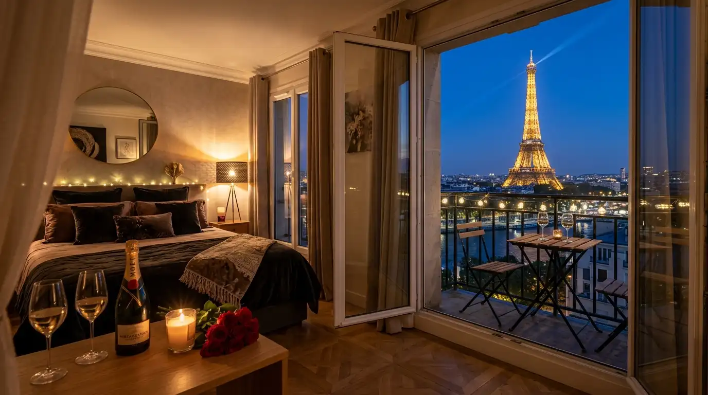 Love room à Paris avec jacuzzi privatif et vue sur les toits