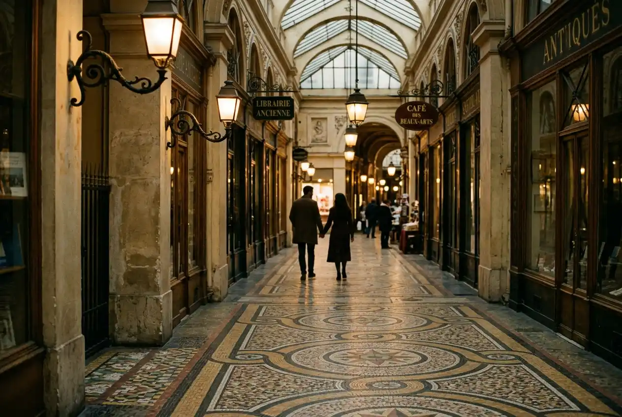 Les mosaïques et l'architecture de la Galerie Vivienne à Paris